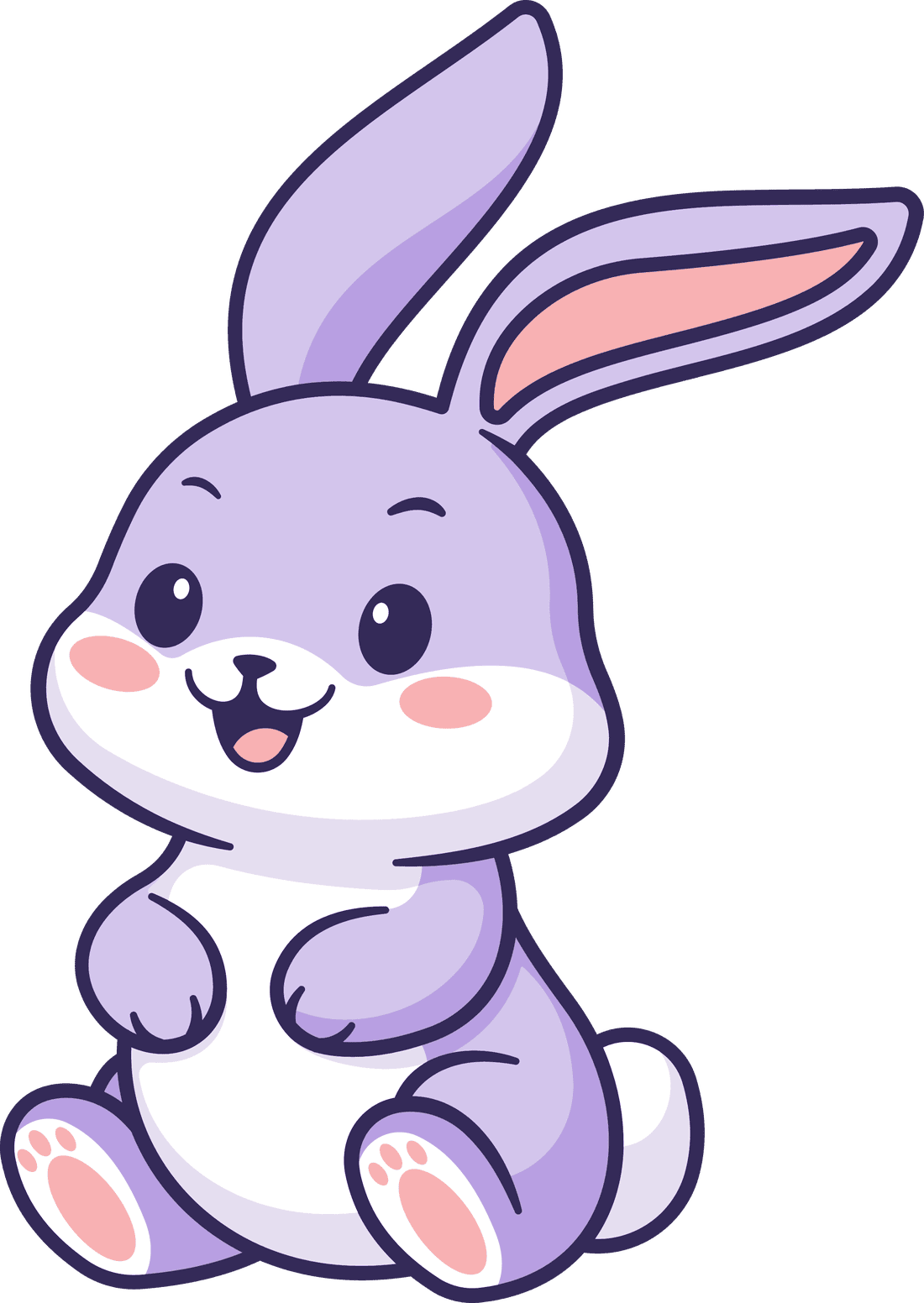 Cute cartoon lavender bunny, the Angora Rabbits mascot